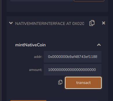 minting native tokens